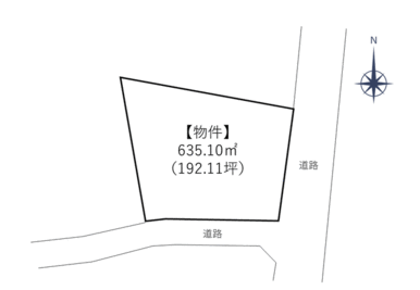 東南道路の角地です