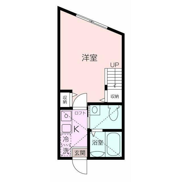 大型ロフト付きの１Ｋ