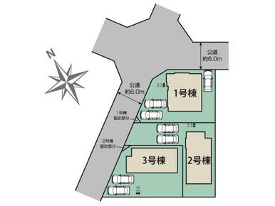 宇都宮市平松3丁目3棟 区画図