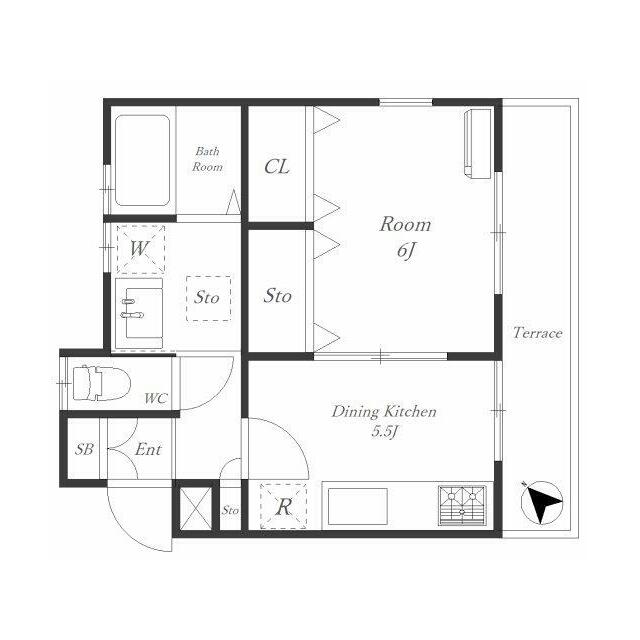南東向き・角部屋・2面採光の1DK