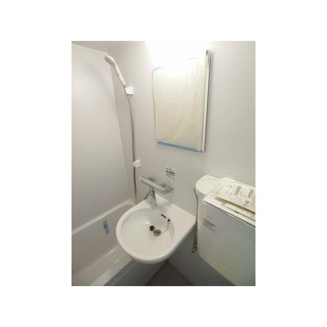 バスルーム内洗面台付き。