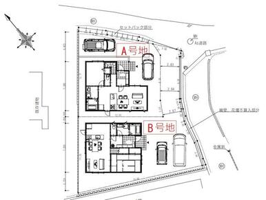 Ｂ号地建物配置イメージ図です（駐車場２台以上可）