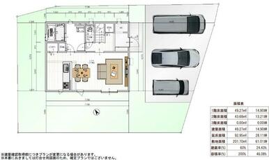 提案プラン『二階建』　建物価格１８９０万円（税込）　敷地面積２０１．７０㎡　建物面積９２．９５㎡