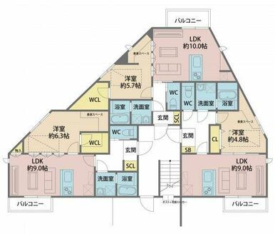 全ての部屋が角部屋です。