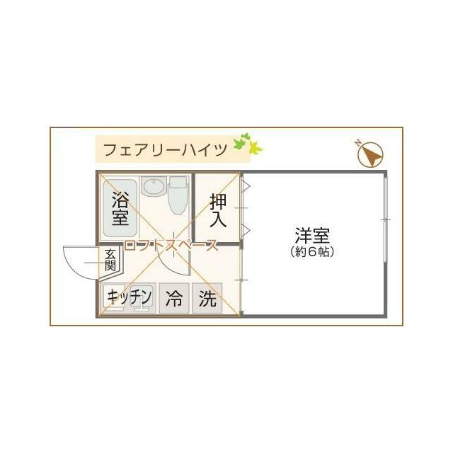 ロフト付き１K