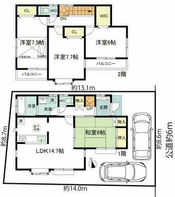 全室南向き＆6帖以上の明るい間取です