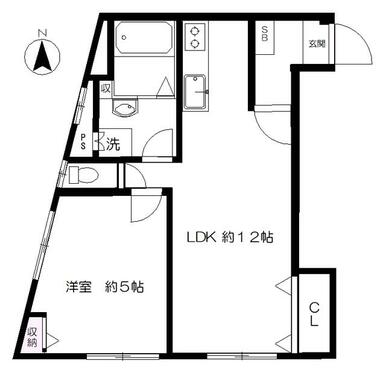 約４５㎡の１ＬＤＫ