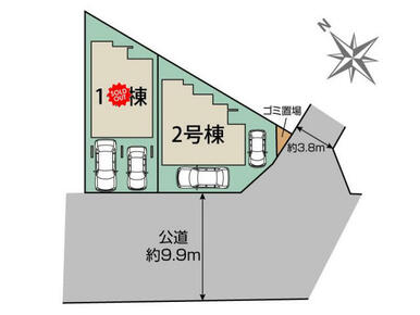 東区戸坂桜西町2棟 区画図