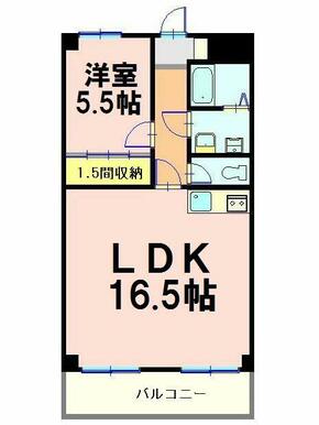 専有面積５１．３０㎡の広々１ＬＤＫ