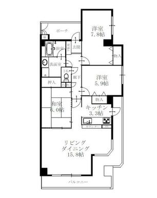 人気のカウンターキッチンです。東南角のお部屋で日当たり良好。