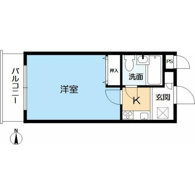 専有面積：17.46㎡の1Kです。