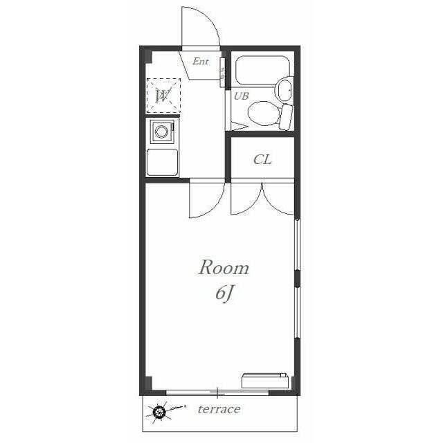 バス・トイレ別の1K