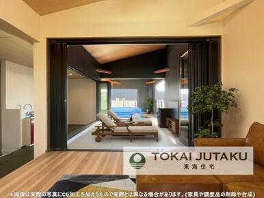 毎日の暮らしが楽しくなるアウトドアリビング。お子さまの遊び場、パーティーなど楽しみ方いっぱい＾＾