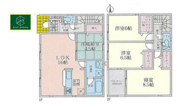 １号棟の間取図です。４ＬＤＫ　販売価格（土地＋建物）２，４８０万円