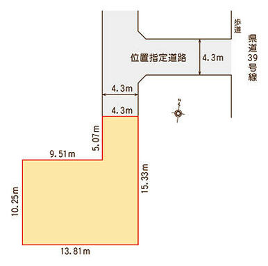 愛媛県松山市勝岡町【売土地】１６３．７６㎡の区画図