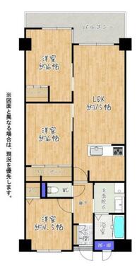 各部屋にクローゼットを備えた３ＬＤＫ。収納を重視する方にゆとりの空間を提供します。［※図面と異なる場