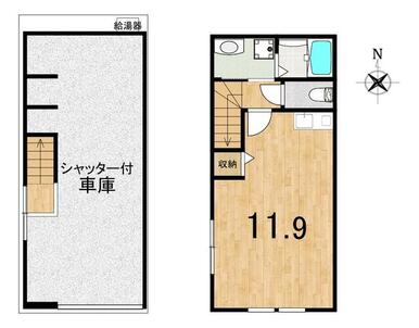 ５２．６５㎡（１Ｆ：２７．１３５㎡、２Ｆ：２３．５１５㎡）