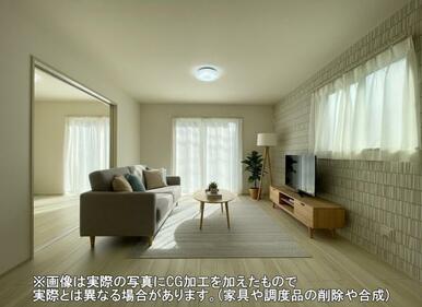 開放感のあるゆとりあるリビング。採光にもこだわった居心地の良い空間です♪