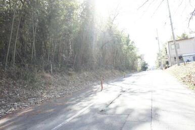 西側の道路（北から南に向けて撮影）