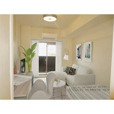 同タイプ504号室にCG家具の合成写真