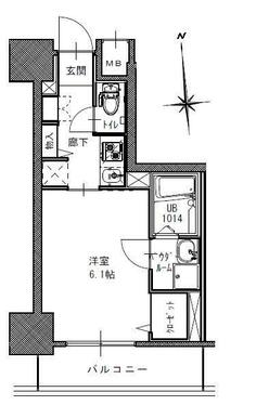 Ｈｔｙｐｅ（２２．９７㎡）２０８号室～１５０８号室　南向き