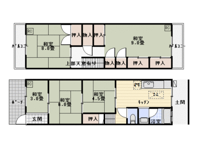 メゾネットタイプのお部屋です。