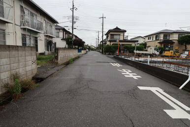 前面道路含む現地写真（基礎工事中）