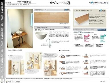 仕様紹介　セカンド手洗器 お出かけの身支度に混雑しがちな水回りを２階にも設置