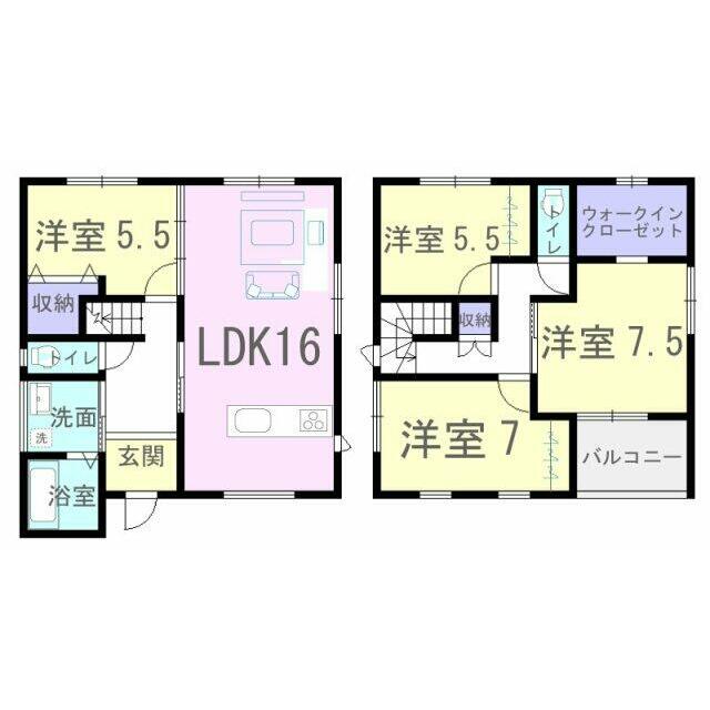 リビングを通らず2階へ行ける間取り！2階にもトイレ設置しました☆