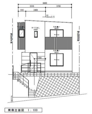 建築プラン例　立面図（南側）