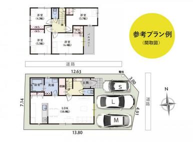 参考プラン例●建物価格：2092万円／土地面積：100.07平米（30.27坪）