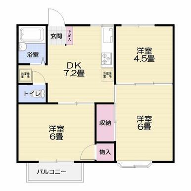 ファミリーにおすすめの３ＤＫの間取りです。