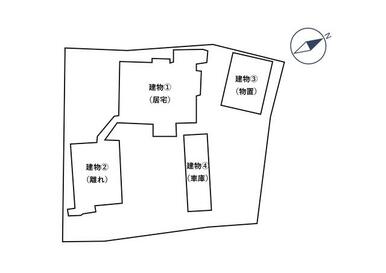 建物③：木造瓦葺２階建　７２．３１㎡、　建物④：木・軽量鉄骨造かわら・ストレート葺平