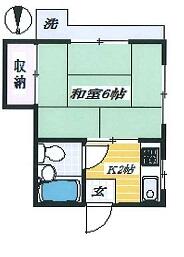 １Ｋ和室６帖のお部屋です。