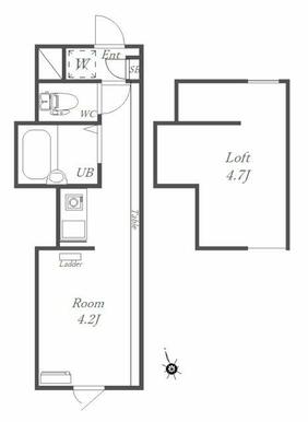 広々ロフト付きワンルーム