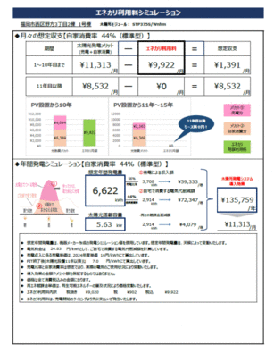 太陽光シュミレーション1号棟