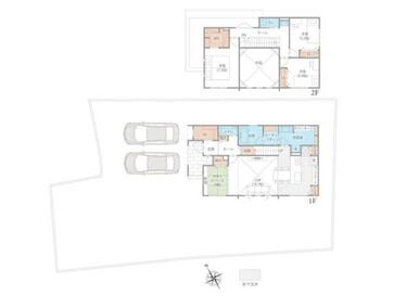 ＷＩＣなど収納豊富な３ＬＤＫ！洗面室とユーティリティを分離、家族が重なる時間帯もスムーズに使えます。