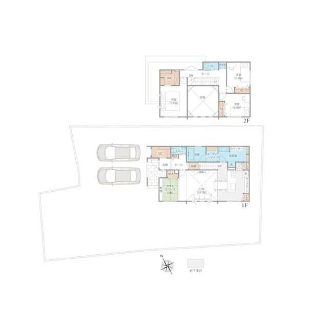 ＷＩＣなど収納豊富な３ＬＤＫ！洗面室とユーティリティを分離、家族が重なる時間帯もスムーズに使えます。