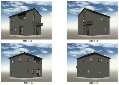 提案プラン『二階建』　建物価格１８９０万円（税込）　建物面積９２．９５㎡　完成予想パース