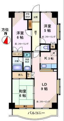 ４階　３ＬＤＫ　角部屋　出窓あり　２面彩光陽当り良好