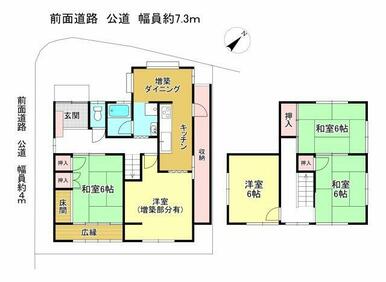 間取り、増築部分があります