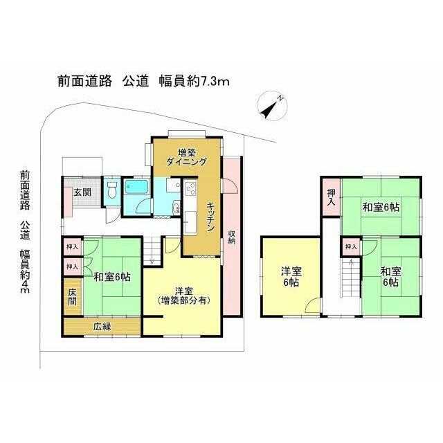 間取り、増築部分があります