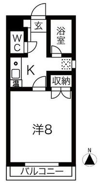 南向きの明るいお部屋です。間取りは左右反転。