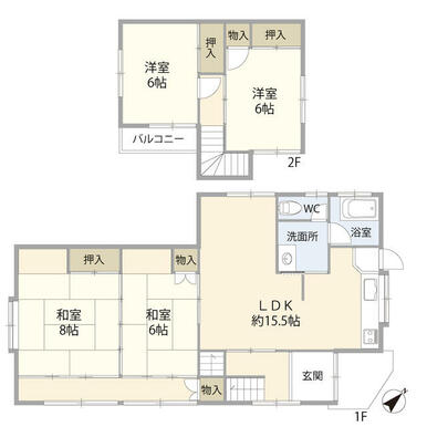 十分な広さの４ＬＤＫ、平家のようなご利用も可能ですね。