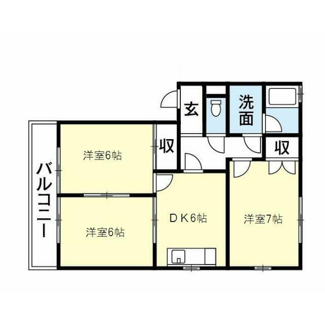 ファミリー向け、ゆとりの3DK。