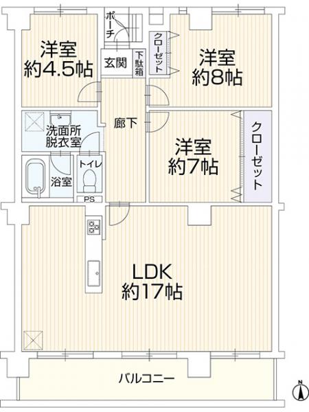 一宮サンハイツ 403 4階 3LDK 一宮市の売マンションの物件