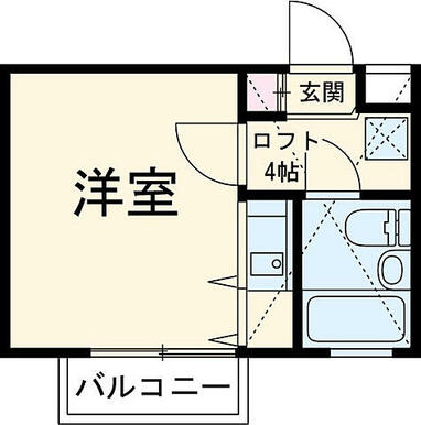 約４帖分のロフトがあります。