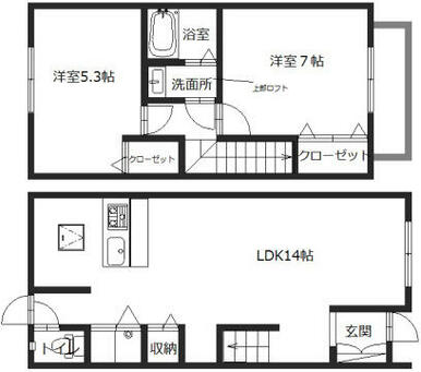 洋５．３　洋７．５　ＬＤＫ１４　ロフト