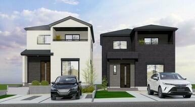 完成イメージ（左：1号棟　右：2号棟）