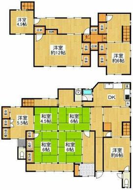 部屋数多く二世帯住宅として利用することもできます。続き和室で親戚と集まる際も広さがあるため安心です。